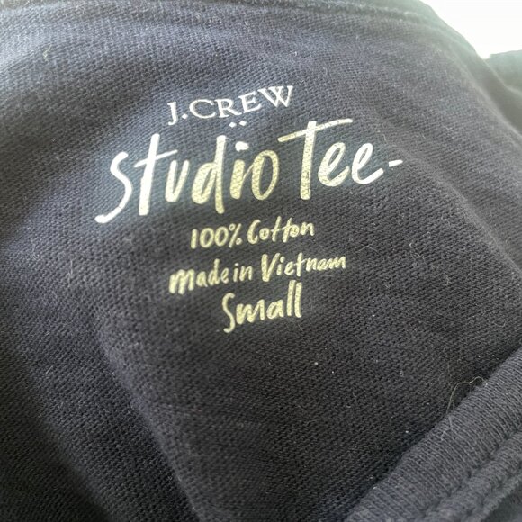 J. Crew Classic Cotton Navy Studio Tee Size Small Classic Everyday Comfy - Picture 5 of 8